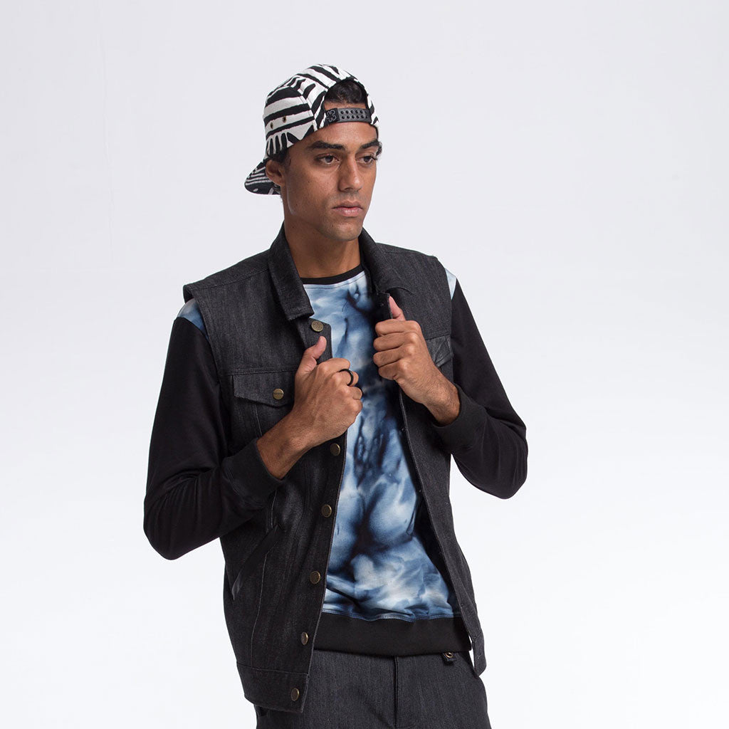 HOODED VEST [Denim] - PEACE FITS