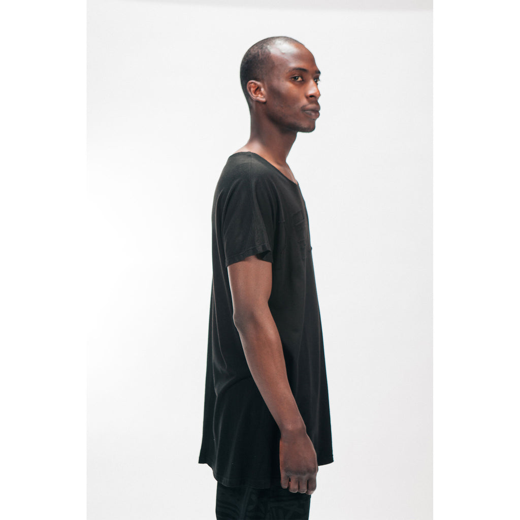 LONGLINE SINGLE PANEL TEE [PEACE CUTOUT] - PEACE FITS