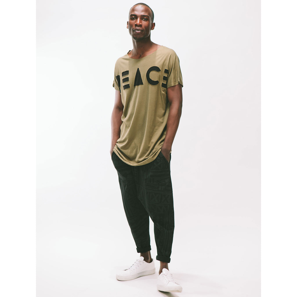 LONGLINE SINGLE PANEL TEE [PEACE CUTOUT] - PEACE FITS